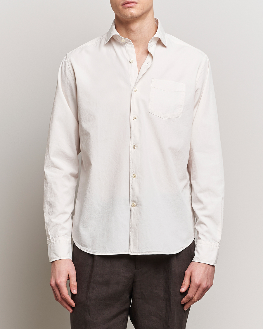 Oscar Jacobson Reg Fit Wide Spread C GD Twill Ecru White
