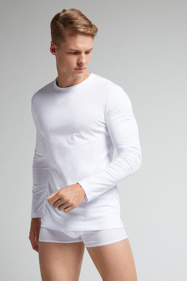 Camiseta de manga comprida em algodão Supima®