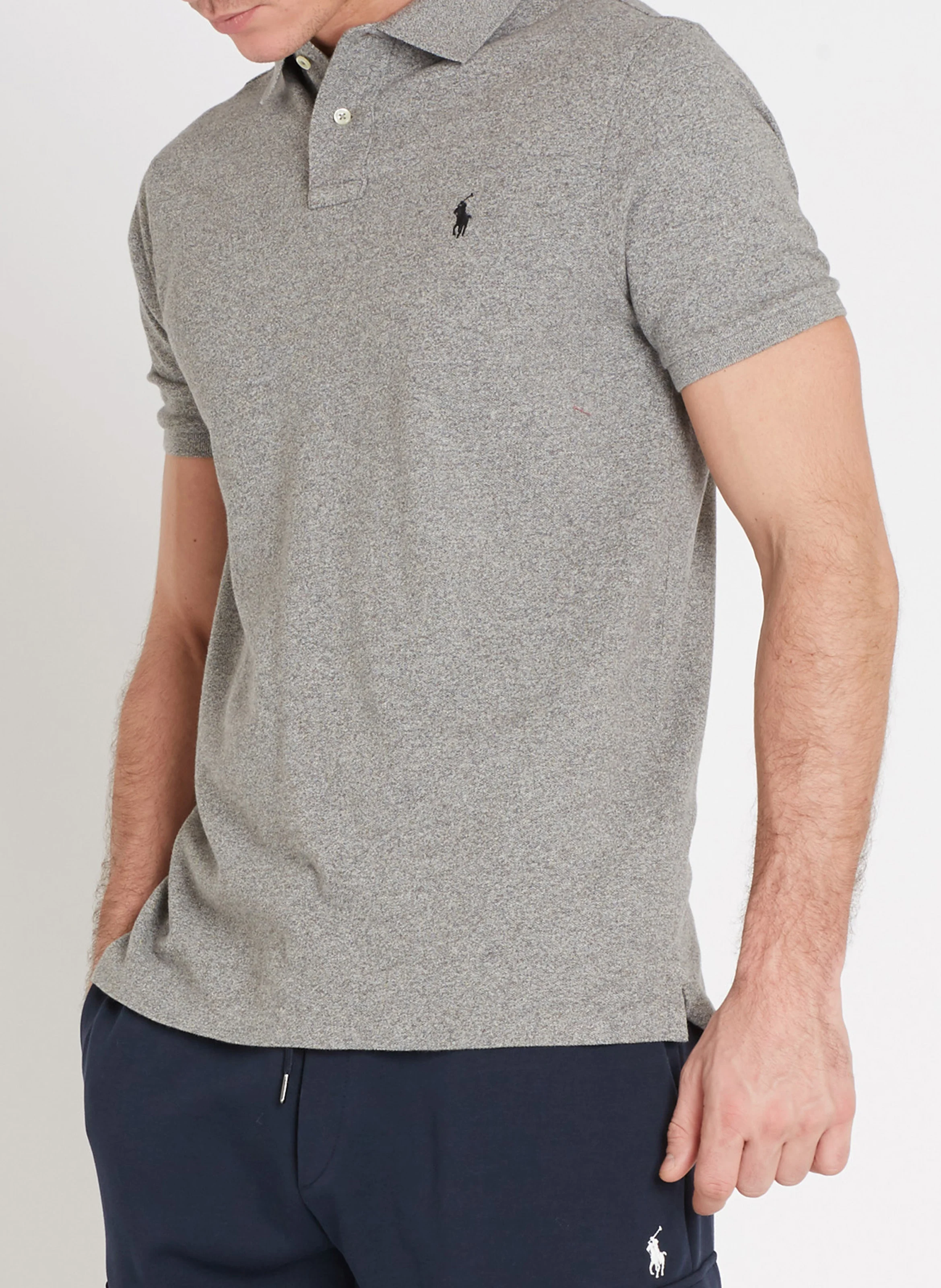 Polo slim-fit en coton piqué | Gris