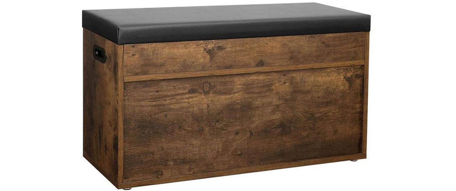 Sitztruhe mit 3 Fächern 80 x 44 x 30 cm, BraunSchuhbank