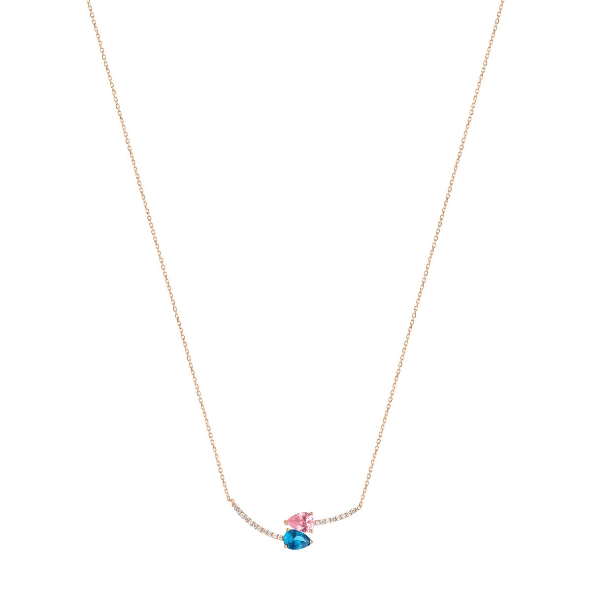 Collier or 375 rose zirconia