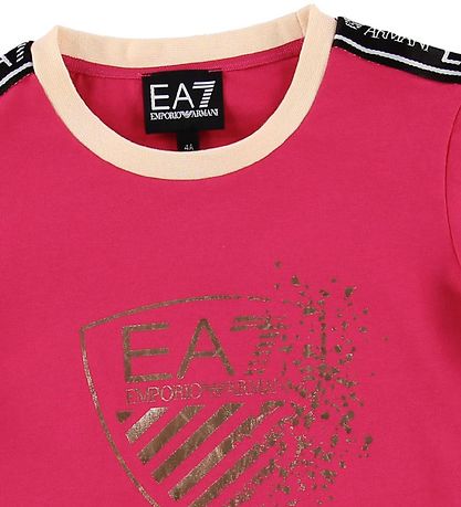 EA7 T-Shirt - Pink m. Print/Logo-Streifen