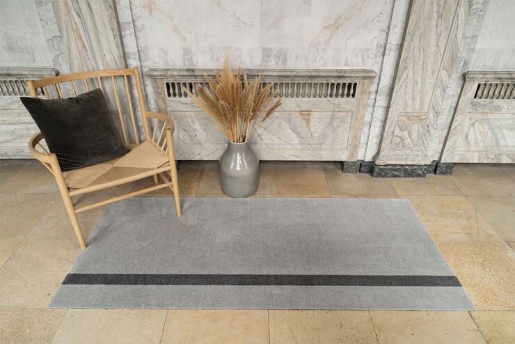 Tica Copenhagen Løber, 90x200 cm, stripe vertical lysegrå/steelgrey Lysegrå/steelgrey