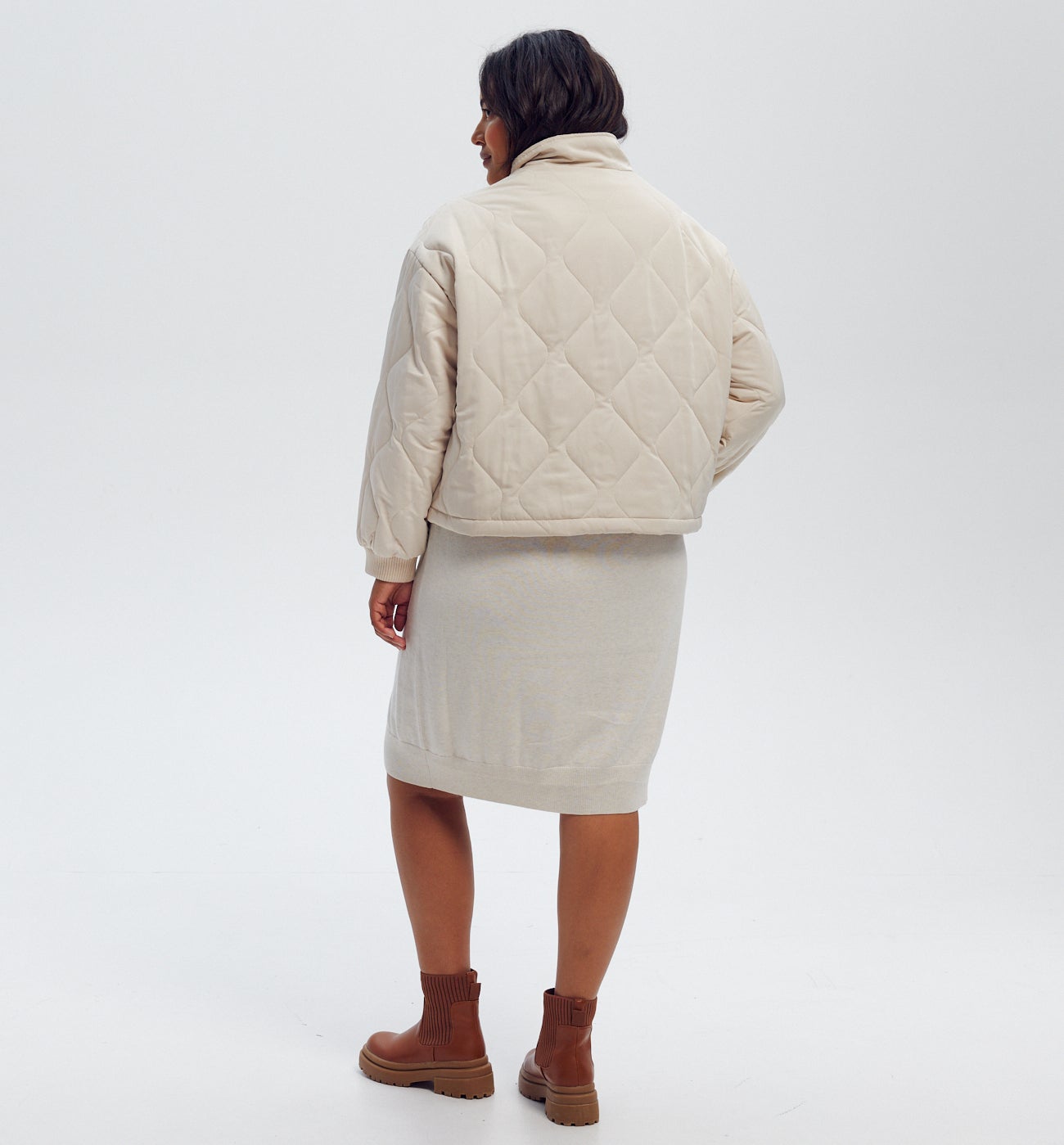 Blouson matelassé oversize - Beige