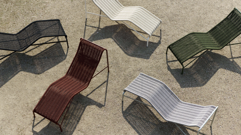 Hay Palissade Cord Chaise Longue ligbed Olive