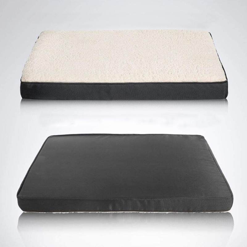 (76x50cm) Ergonomisches Hundekissen Memory Foam Hundebett - Weiss / Schwarz