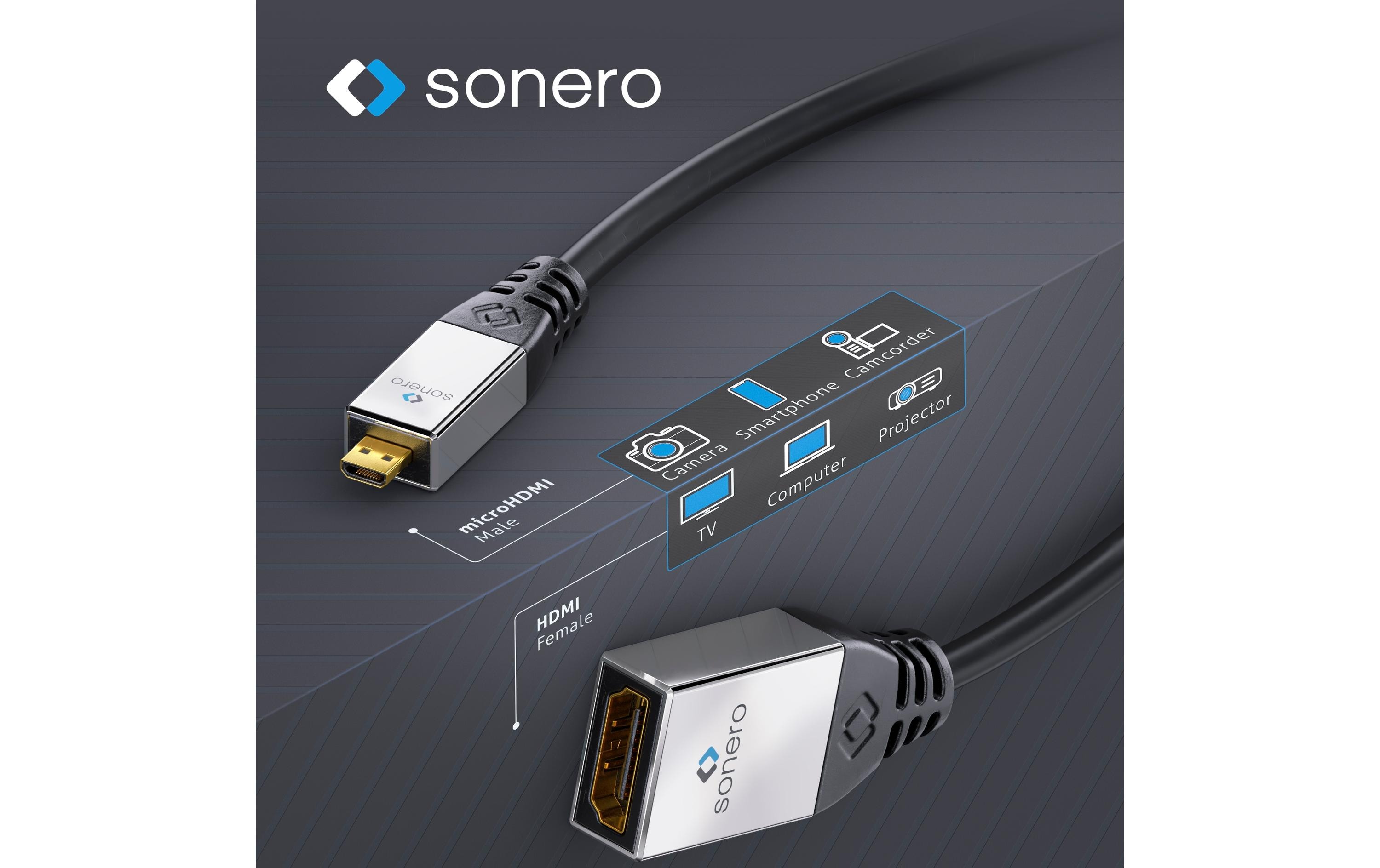Adapterkabel 4K High Speed Micro-HDMI (HDMI-D) - HDMI4K High Speed Micro HDMI Portsaver Adapter mit Ethernet Kanal