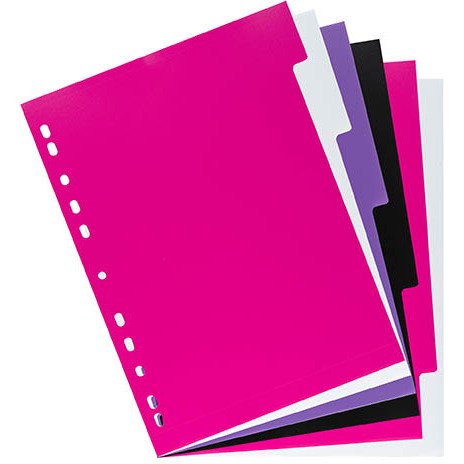 Intercalaire A4 polypropylène multicolore Bruneau 6 onglets réinscriptibles - 1 jeu