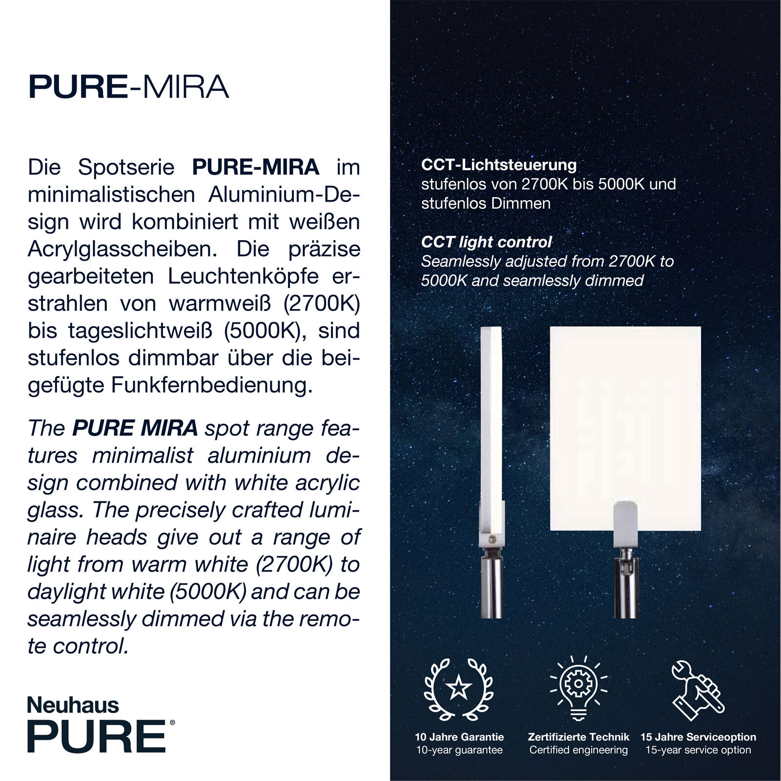 Paul Neuhaus LED Deckenlampe mit 6 Spots PURE-MIRA alufarbig