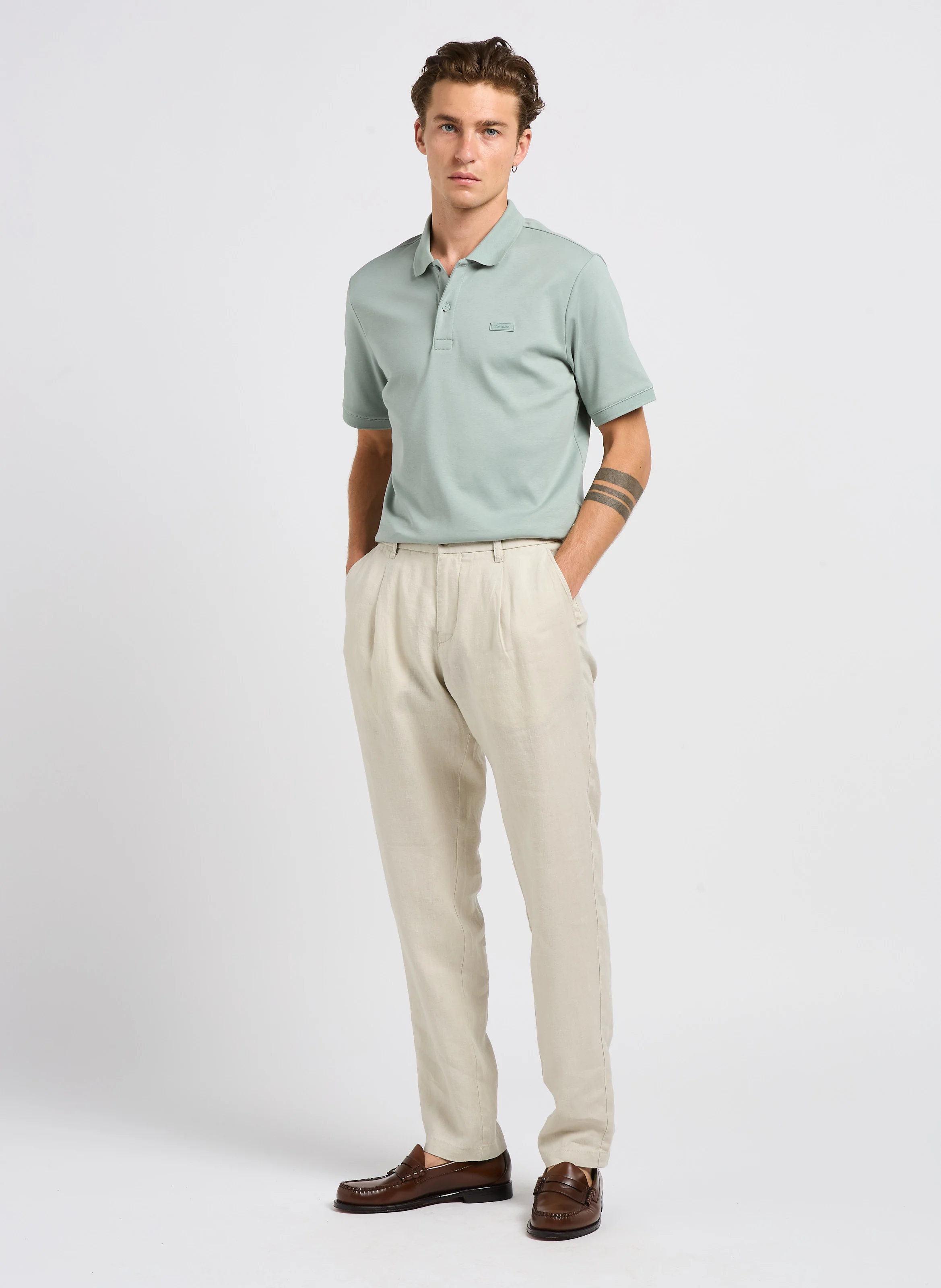 Polo slim-fit en coton | Gris