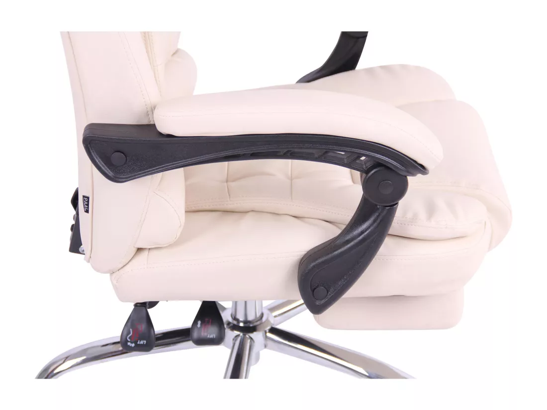 Chaise de bureau - Similicuir - Crème - Oxygen