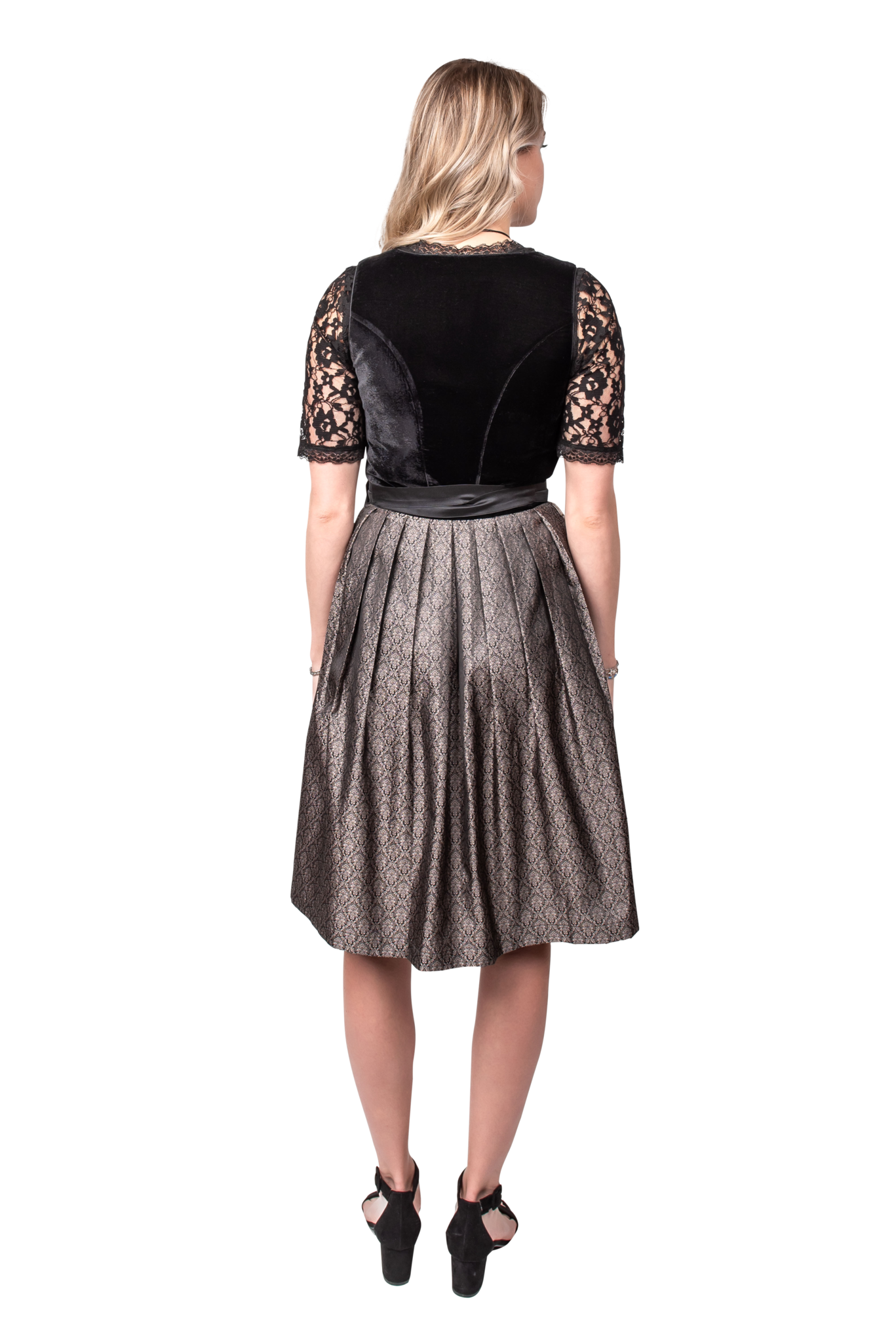 Zwarte Dirndl Jurk Oktoberfest Dames Velvet
