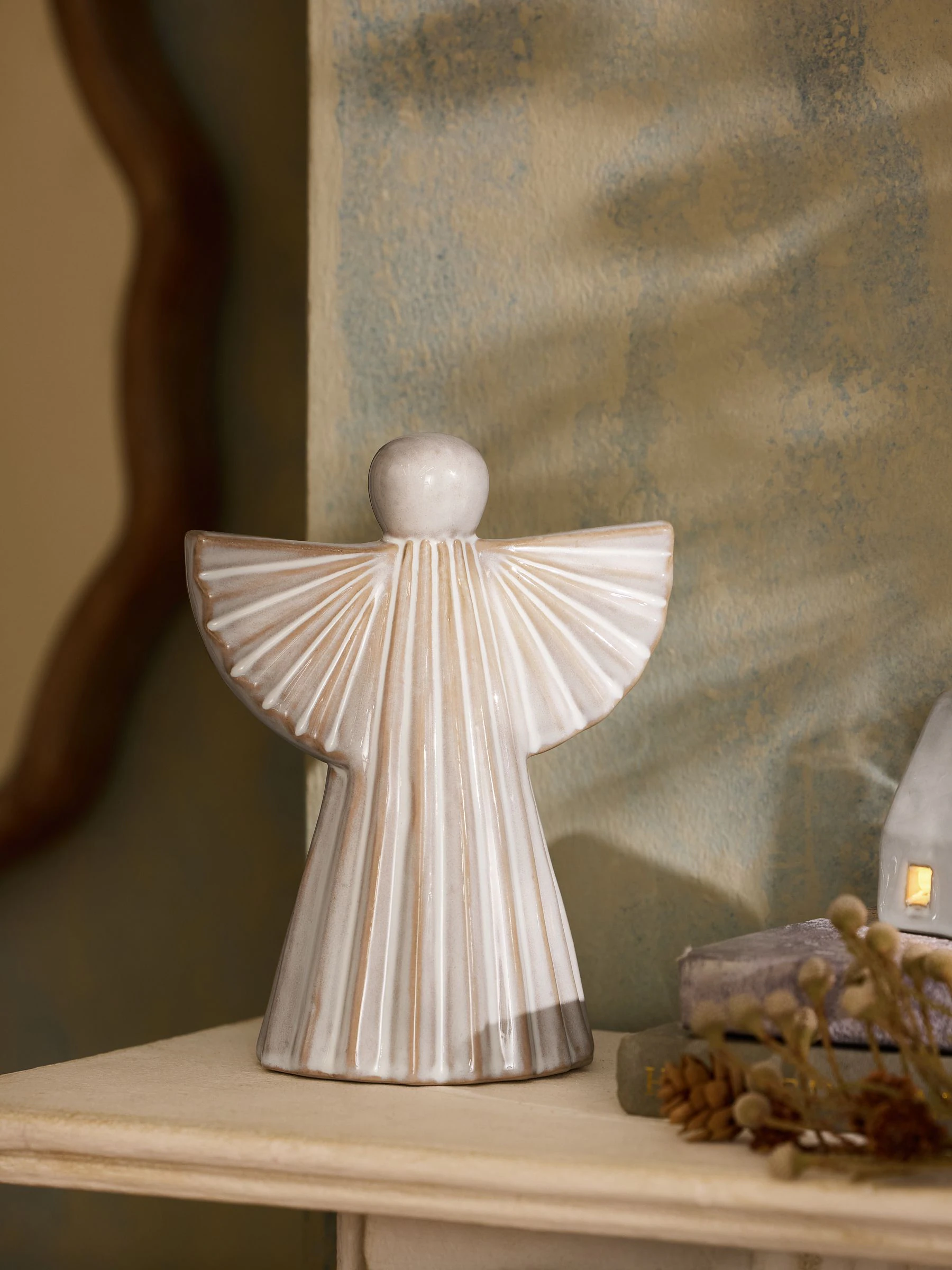 Scandi Ceramic Angel Christmas Ornament