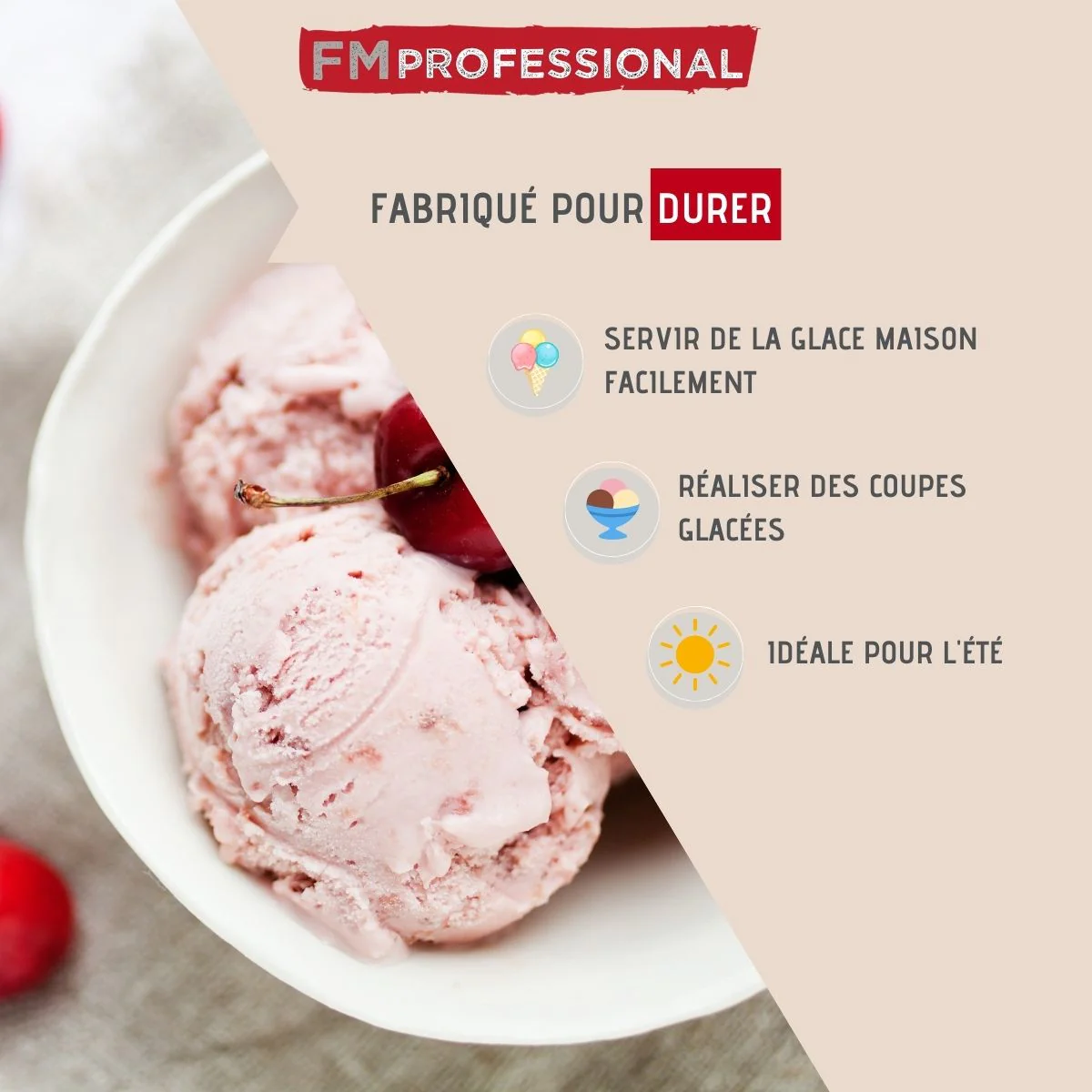 Cuillère à glace en inox l Divers FM Professional