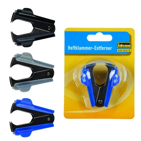 Idena Heftklammerlöser, 3 Stück je 1x blau, grau und schwarz