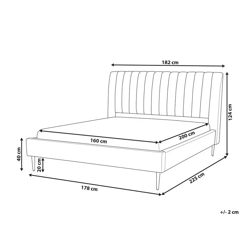 MARVILLE - Tweepersoonsbed - Beige - 160 x 200 cm - Fluweel