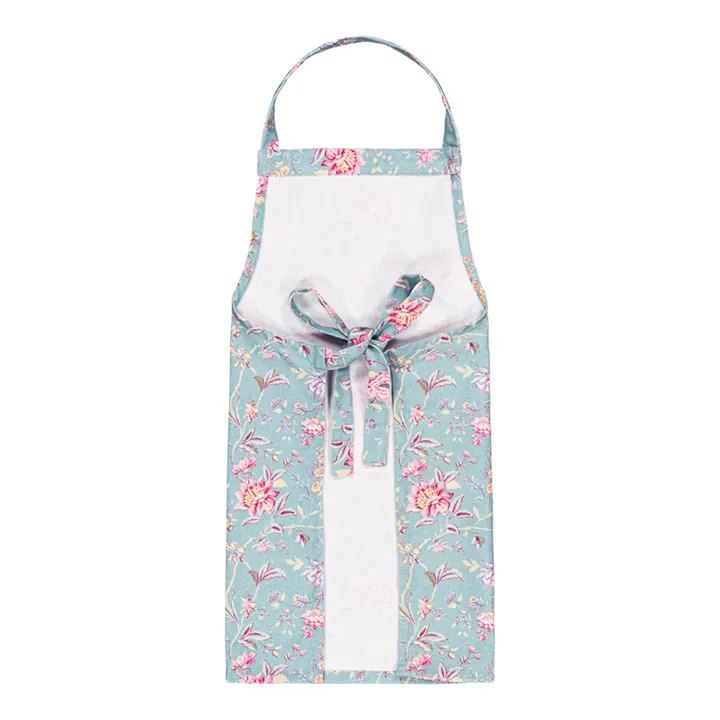 Louise Misha Tablier Eve en coton bio | Bleu turquoise