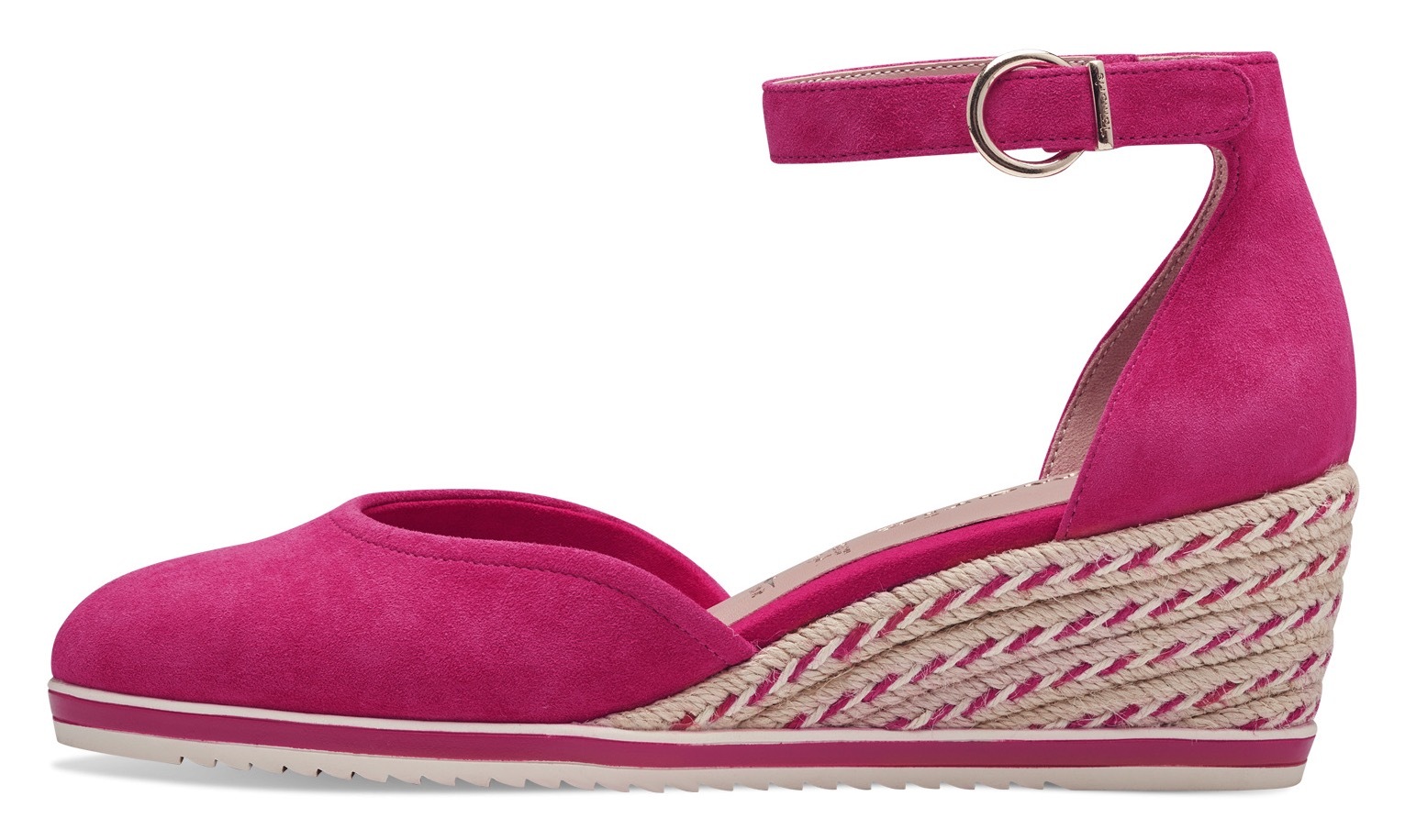 Tamaris Keilpumps  , Keilabsatz, Schlupfschuh, Riemchensandale mit modischem Jute-Besatz