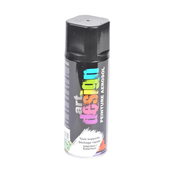 BOMBE DE PEINTURE MULTI SUPPORTS 400ML NOIR BRILLANT