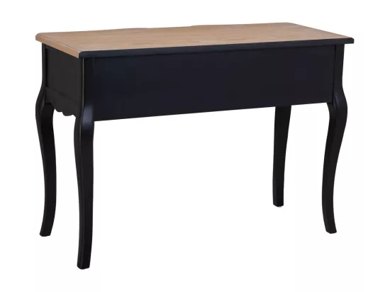 Console en bois laqué noir vieilli avec 3 tiroirs 115x50x80h cm