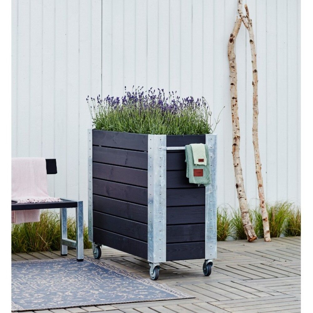 BLOMSTERKASSE PLUS CUBIC SVART 120X50X95 CM