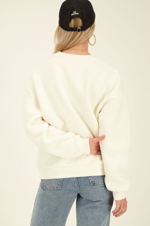 Witte sweater la joie de vivre