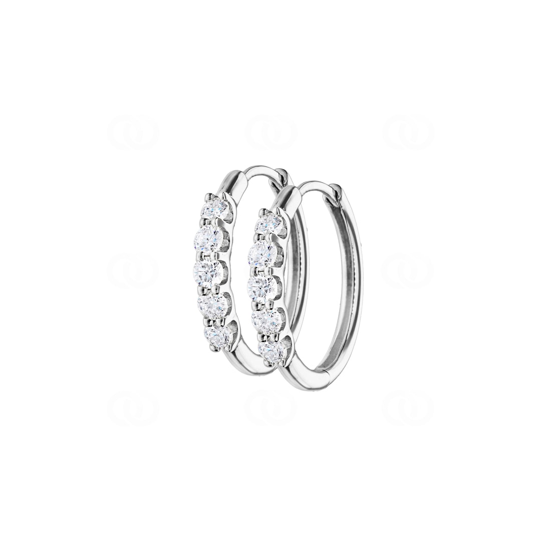 0.50 Karat Diamant-Kreolen 750/18 K Weissgold Ø 18mm