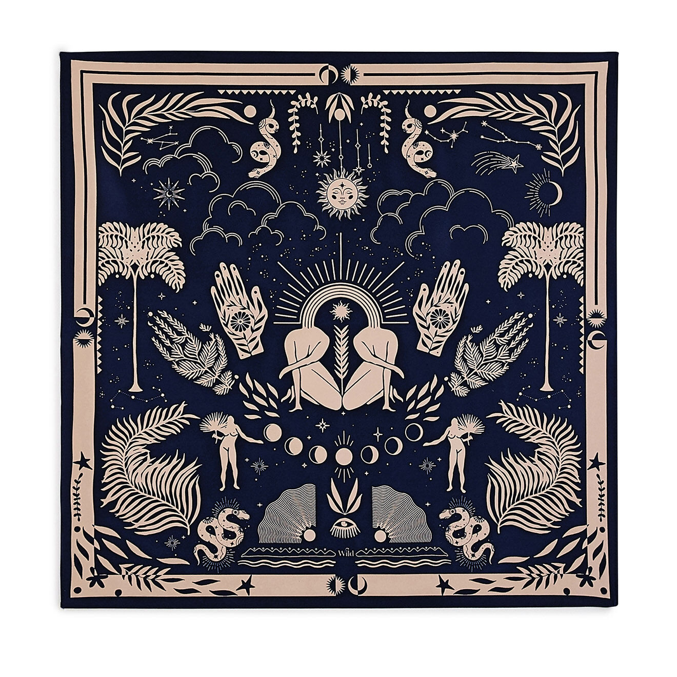 Wild Mini Foulard Univers Mini marine - 54x54 cm