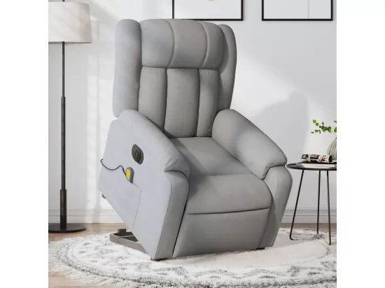 Fauteuil inclinable massant électrique Gris clair Tissu