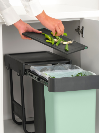 Sort&Go Inbouwemmer, 2x15 liter - Dark Grey