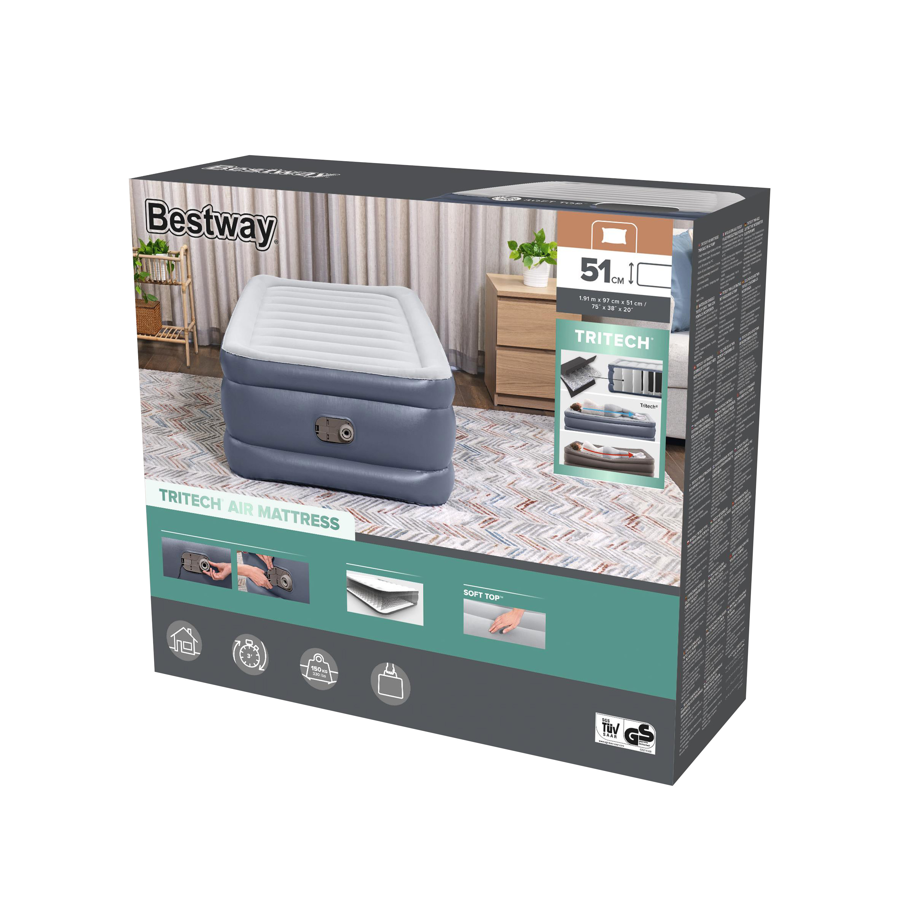 Luftbett Tritech selbstaufblasend 191 x 97 x 51 cm