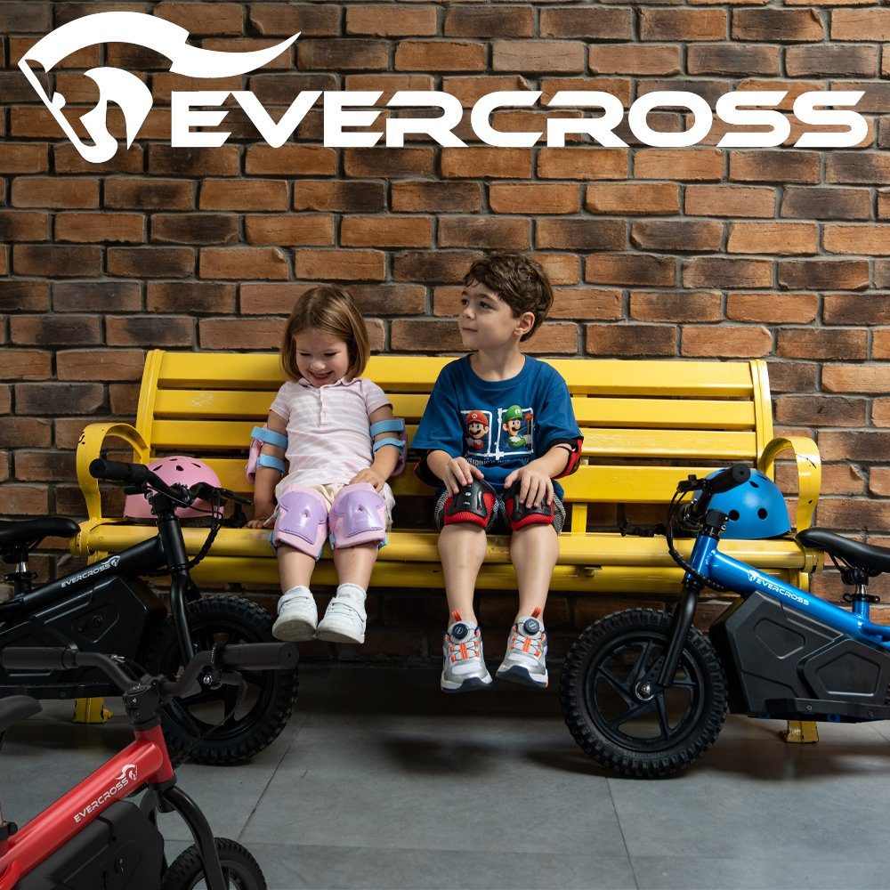 Mini Patinete Elétrico Evercross EV06M para Crianças, Bicicleta de Equilíbrio de 12 Polegadas, 100W, 15 km/h, Bicicleta Elétrica de Equilíbrio para Crianças de 3 a 6 Anos, Velocidade Máxima de 15 km/h, Bateria de 24V 4AH