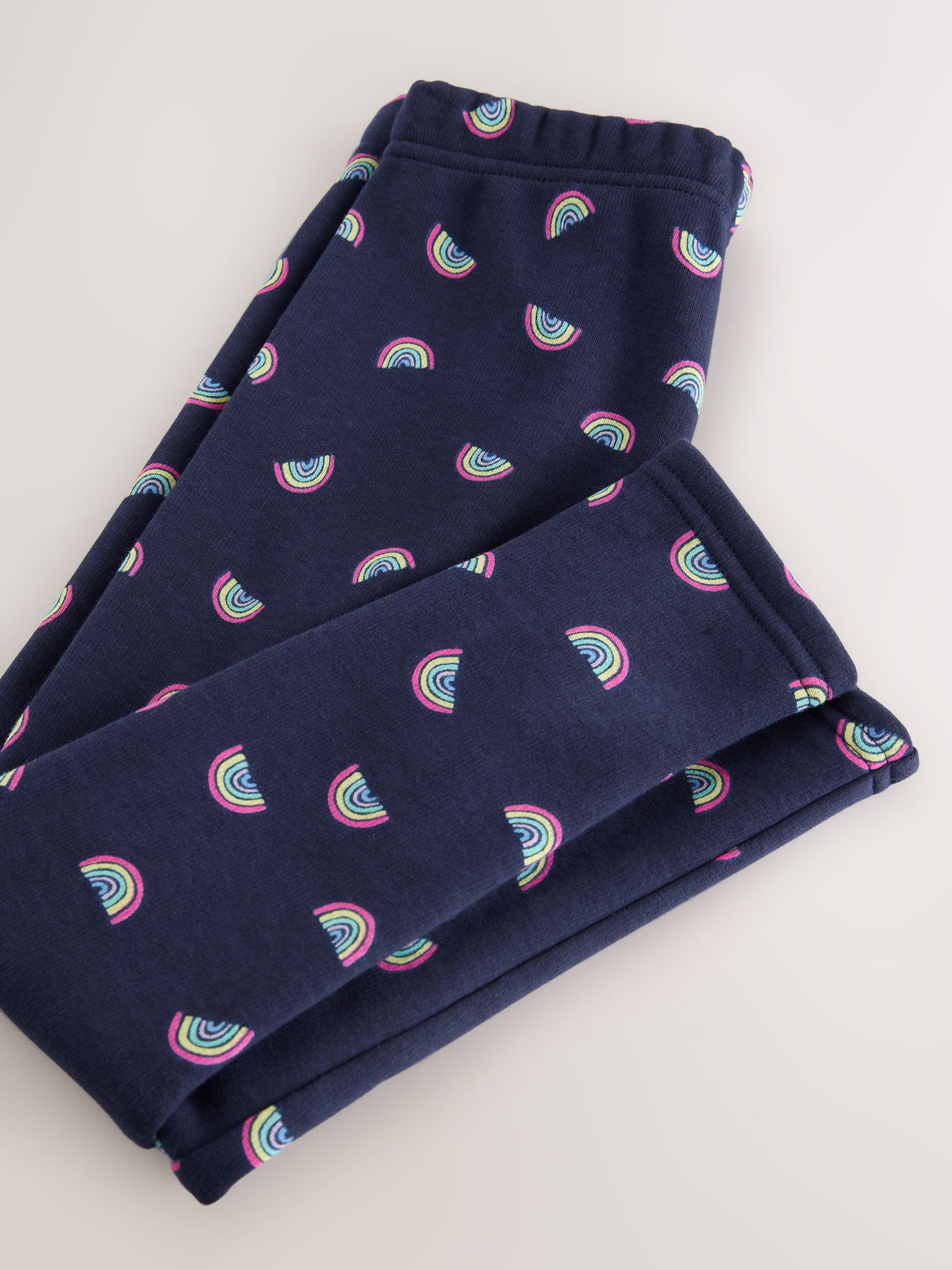 Marineblauw regenboog - Behaaglijke legging met fleecevoering (3-16 jr)