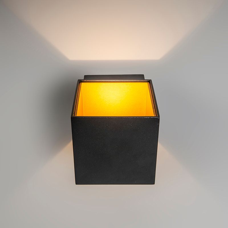 Design wandlamp zwart/goud incl. LED - Caja