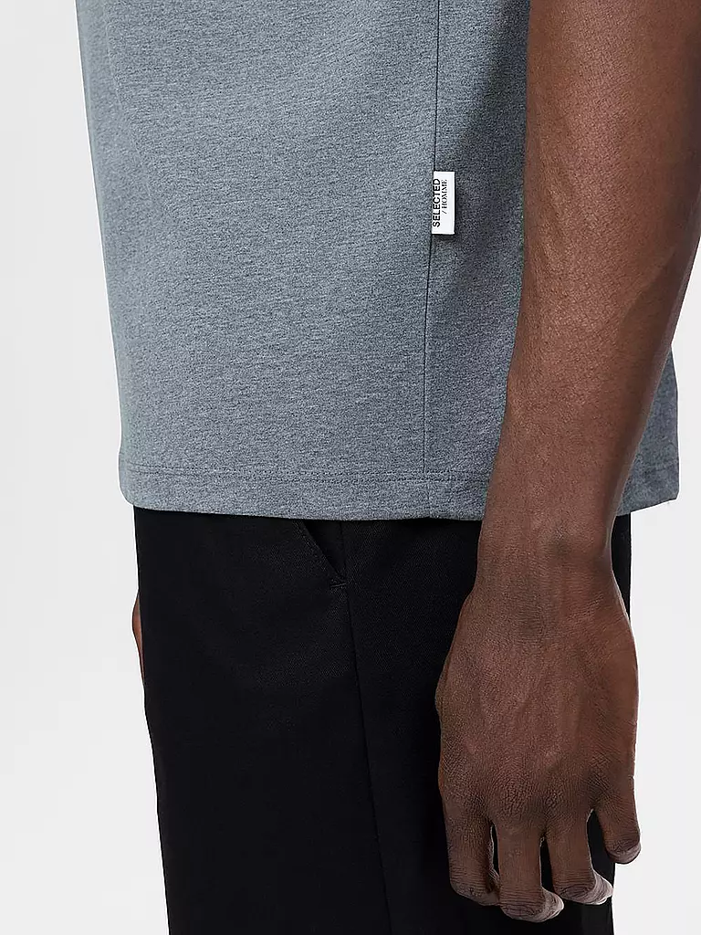 SELECTED T-Shirt SLHASPEN grau