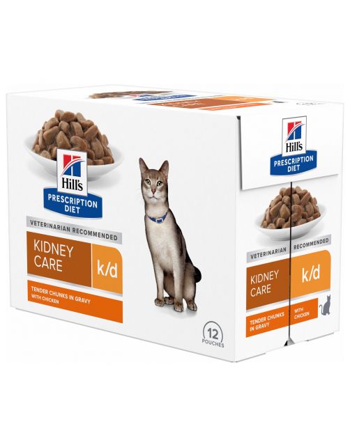 Hill's Prescription Diet K\/D Kidney Care Maaltijdzakjes - Kattenvoer - Kip 12x85 g