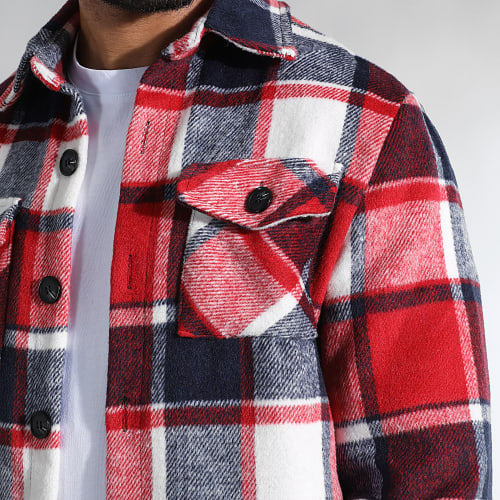 Surchemise A Carreaux 0102 Bleu Marine Blanc Rouge