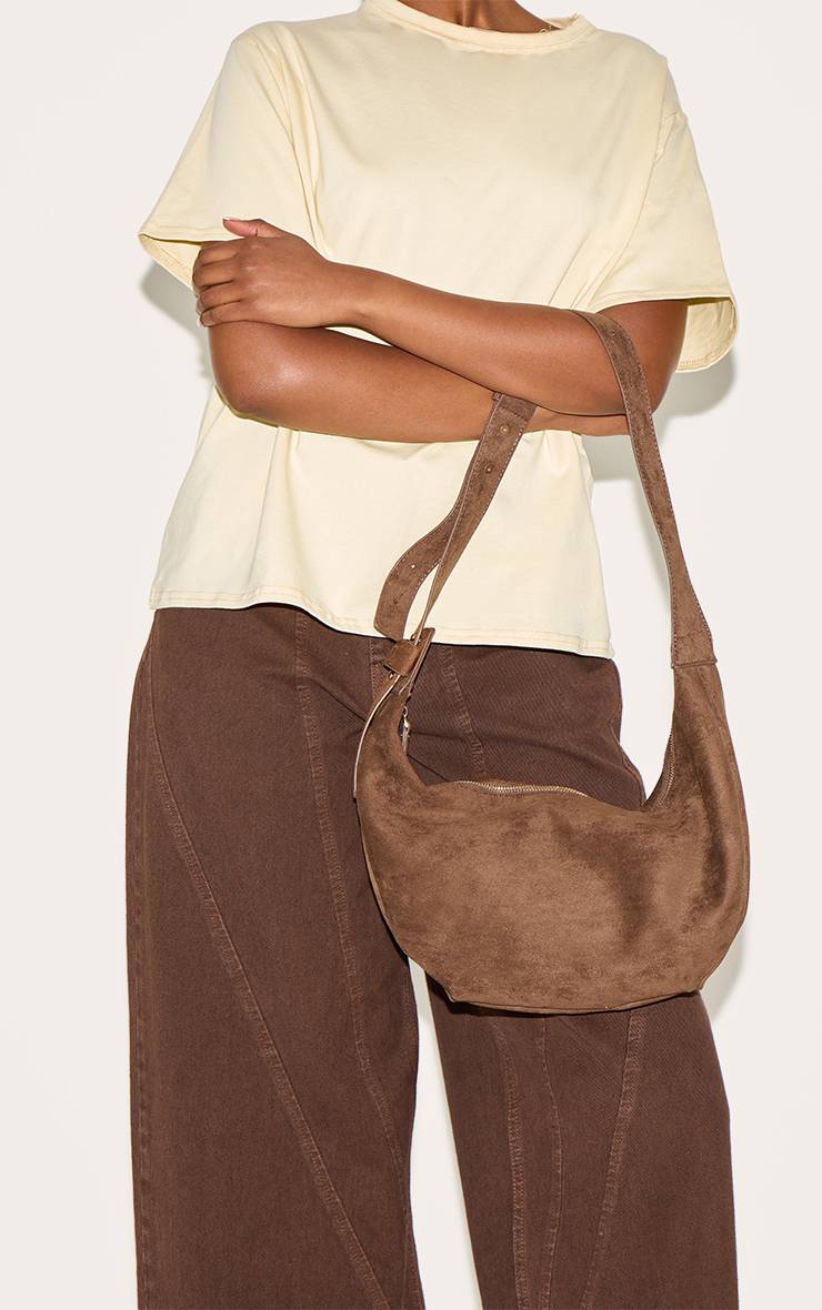 Chocolat Sac Besace Croissant Slouchy En Synthétique