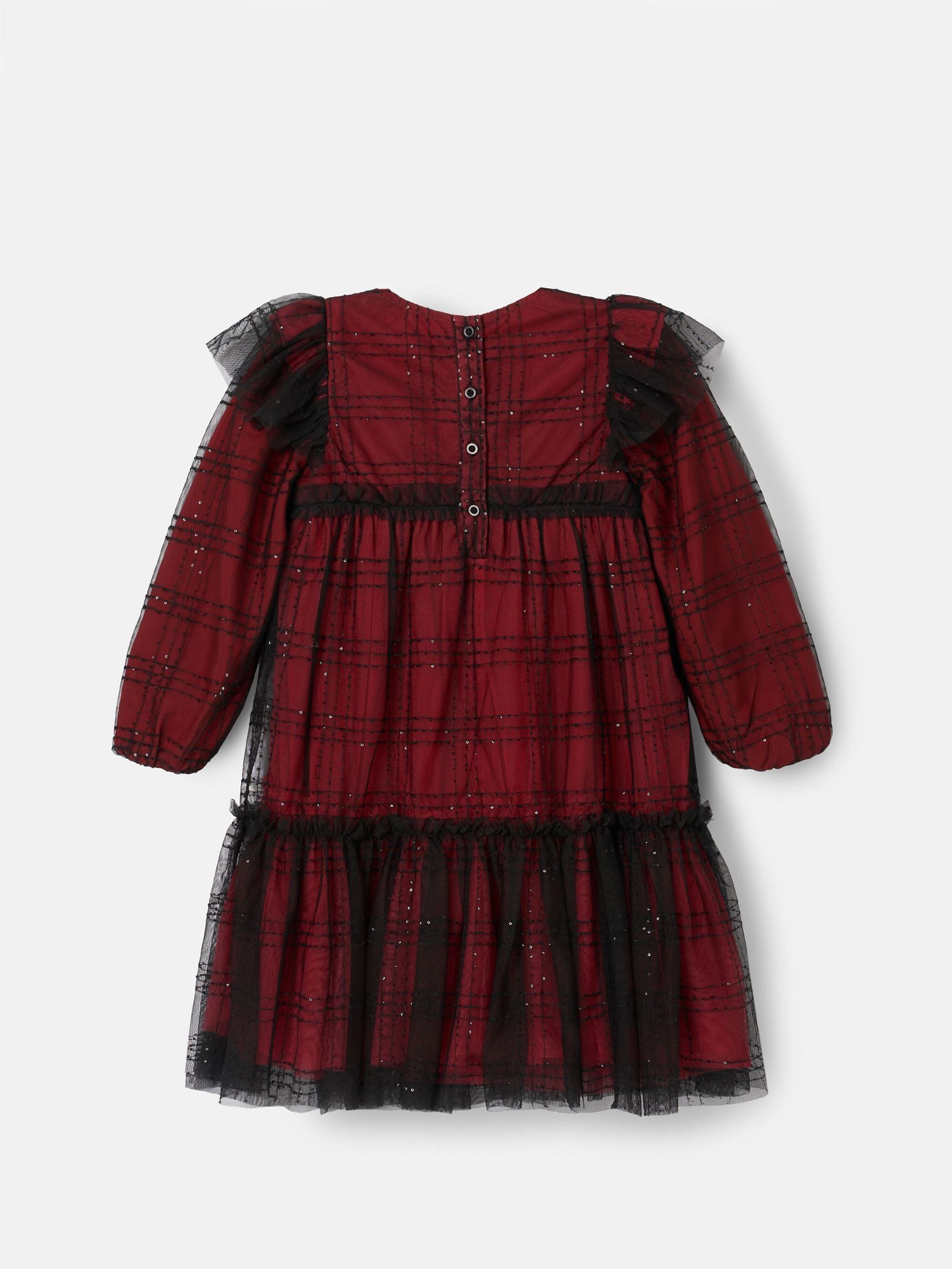 Angel & Rocket Tia Sequin Tartan Mesh Dress