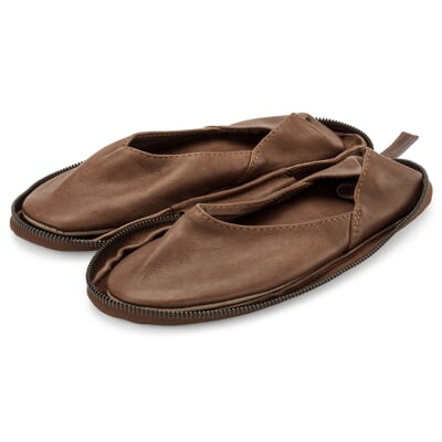 Damen-Reisepantoffel Leder, Braun