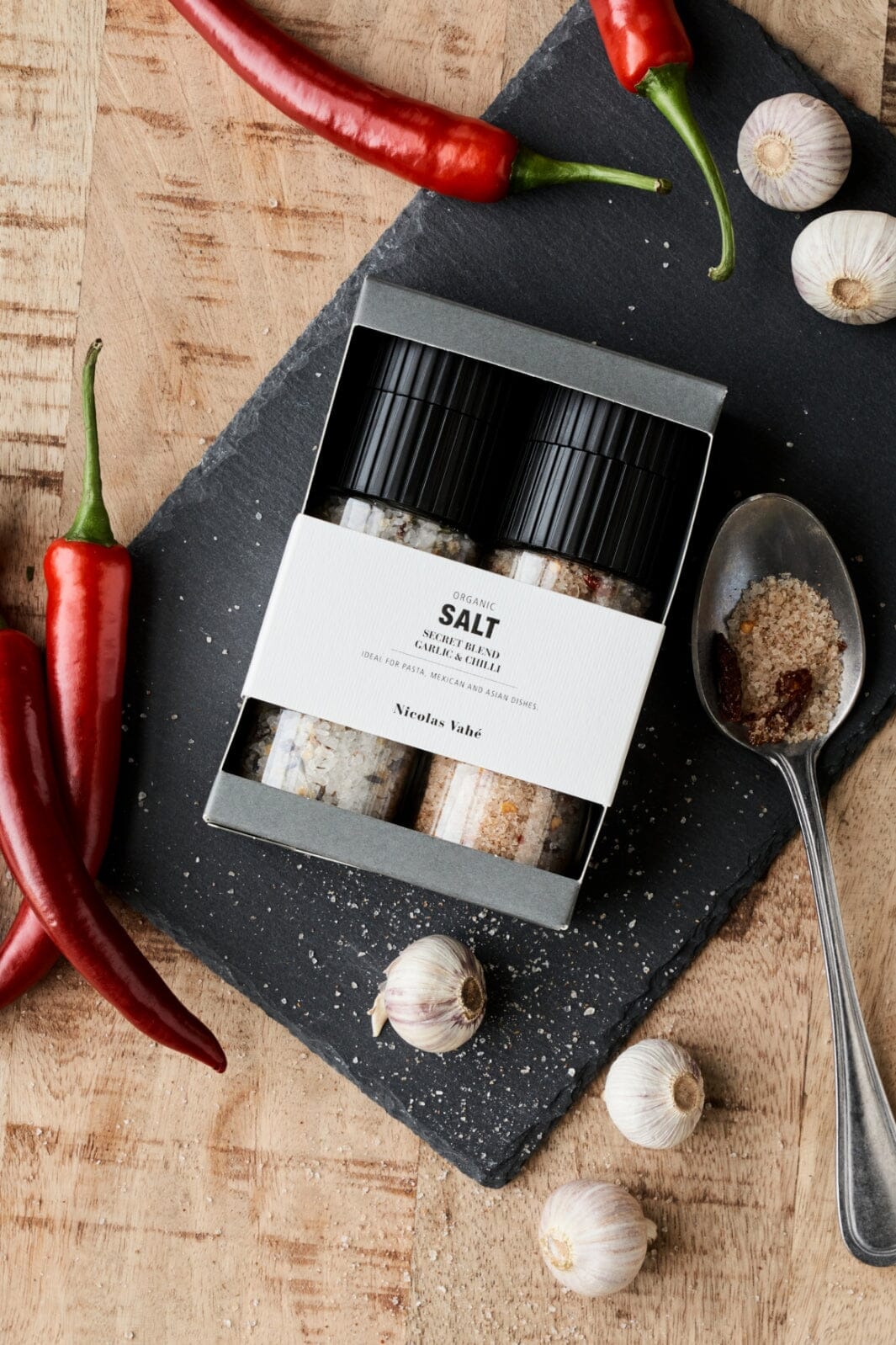 Nicolas Vahé Gaveæske, Nicolas Vahé Organic Secret blend & Salt, Garlic & Chilli