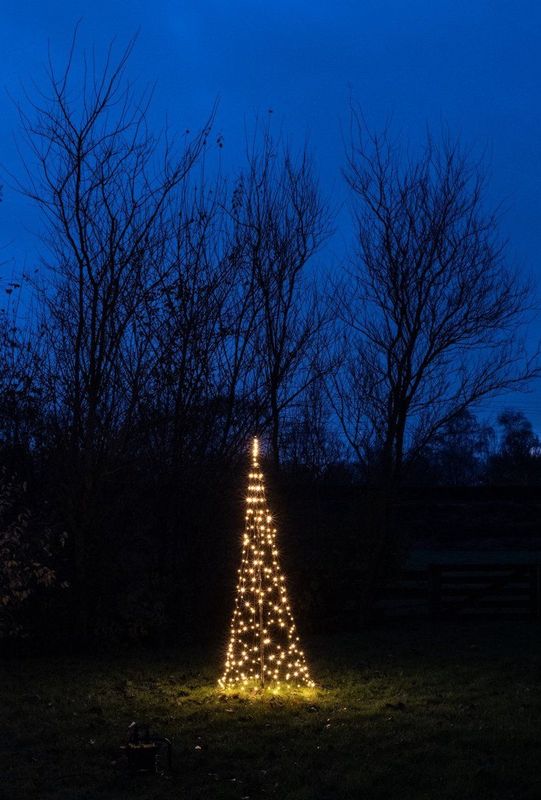 Kerstverlichting - Vlaggenmast - 200 cm - Warm Witte LED - Met Ster