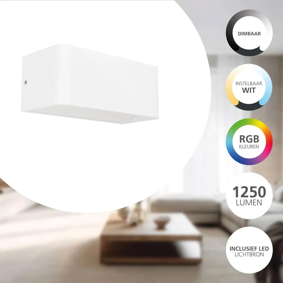 EGLO connect.z Sania-Z Wandlamp - 20 cm - Wit - RGB - Zigbee