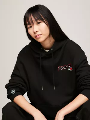 Tommy x Avirex Moletom com Capuz e Logo Traseiro de Gênero Duplo