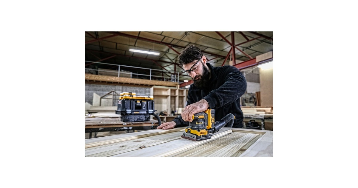 DEWALTAccu Vlakschuurmachine DCW200NT, 18V  (Geel/zwart, T-STAK Box II, Accu en oplader niet inbegrepen)