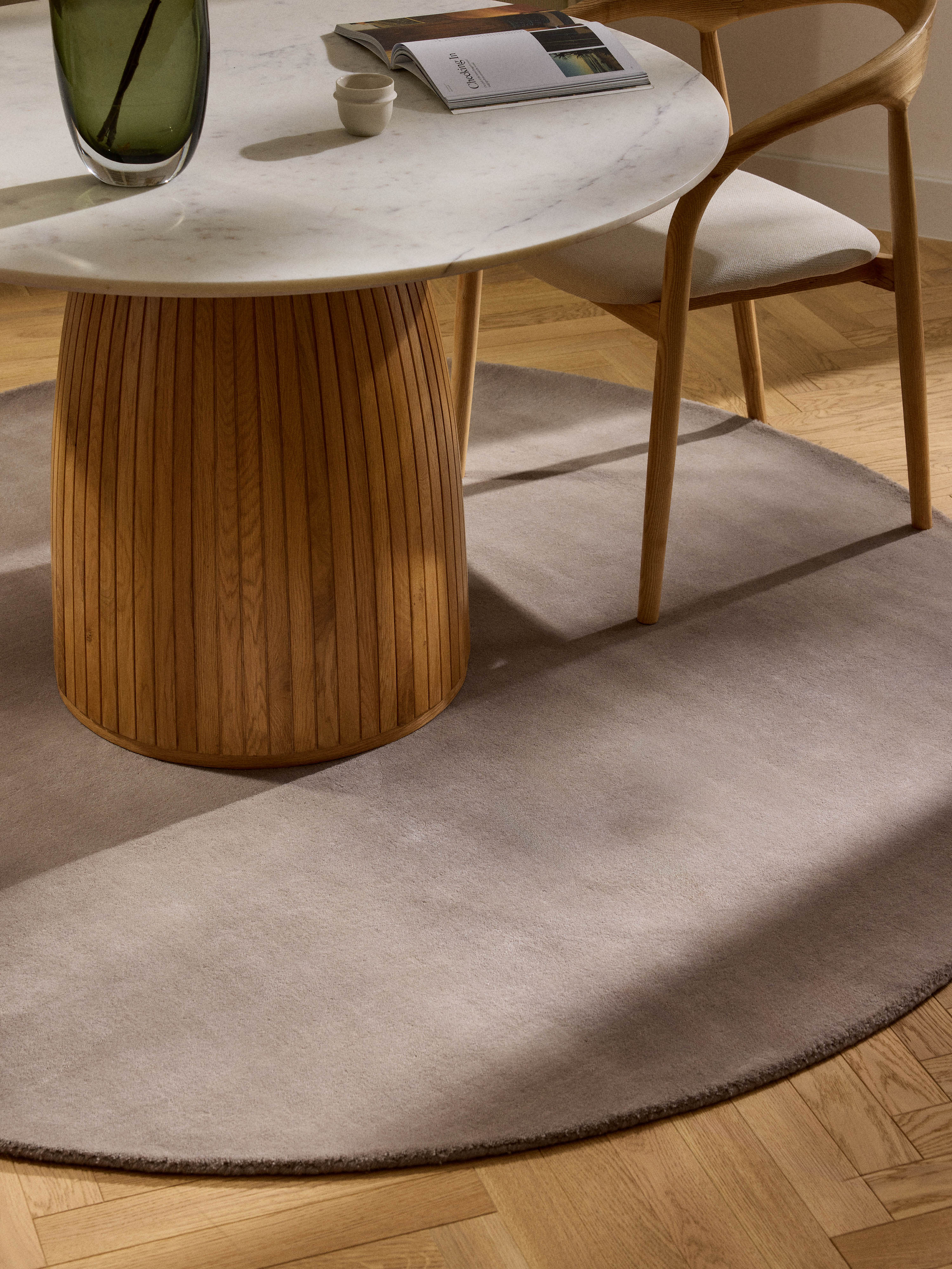 Rond wollen vloerkleed Zayne, handgeweven