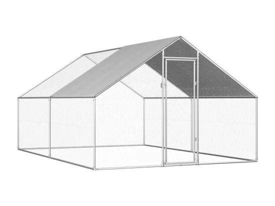 Poulailler d'extérieur 2,75 x 4 x 1,92 m Acier galvanisé