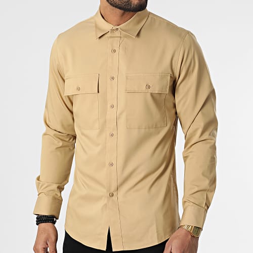 Chemise Manches Longues J529 Beige Foncé