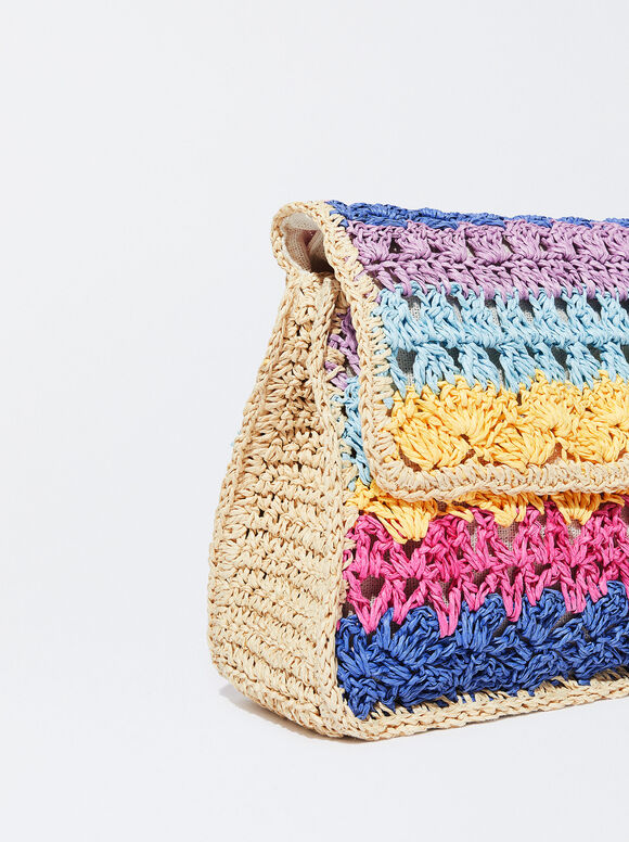 Bolso Bandolera De Paja - Multicor
