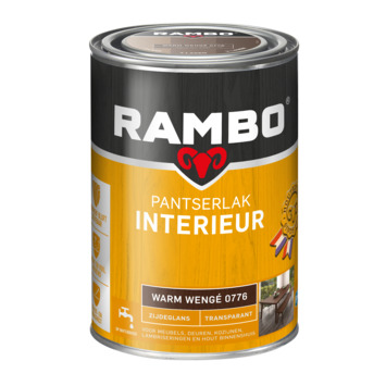 Rambo pantserlak interieur transparant zijdeglans warm wengé 1,25 l